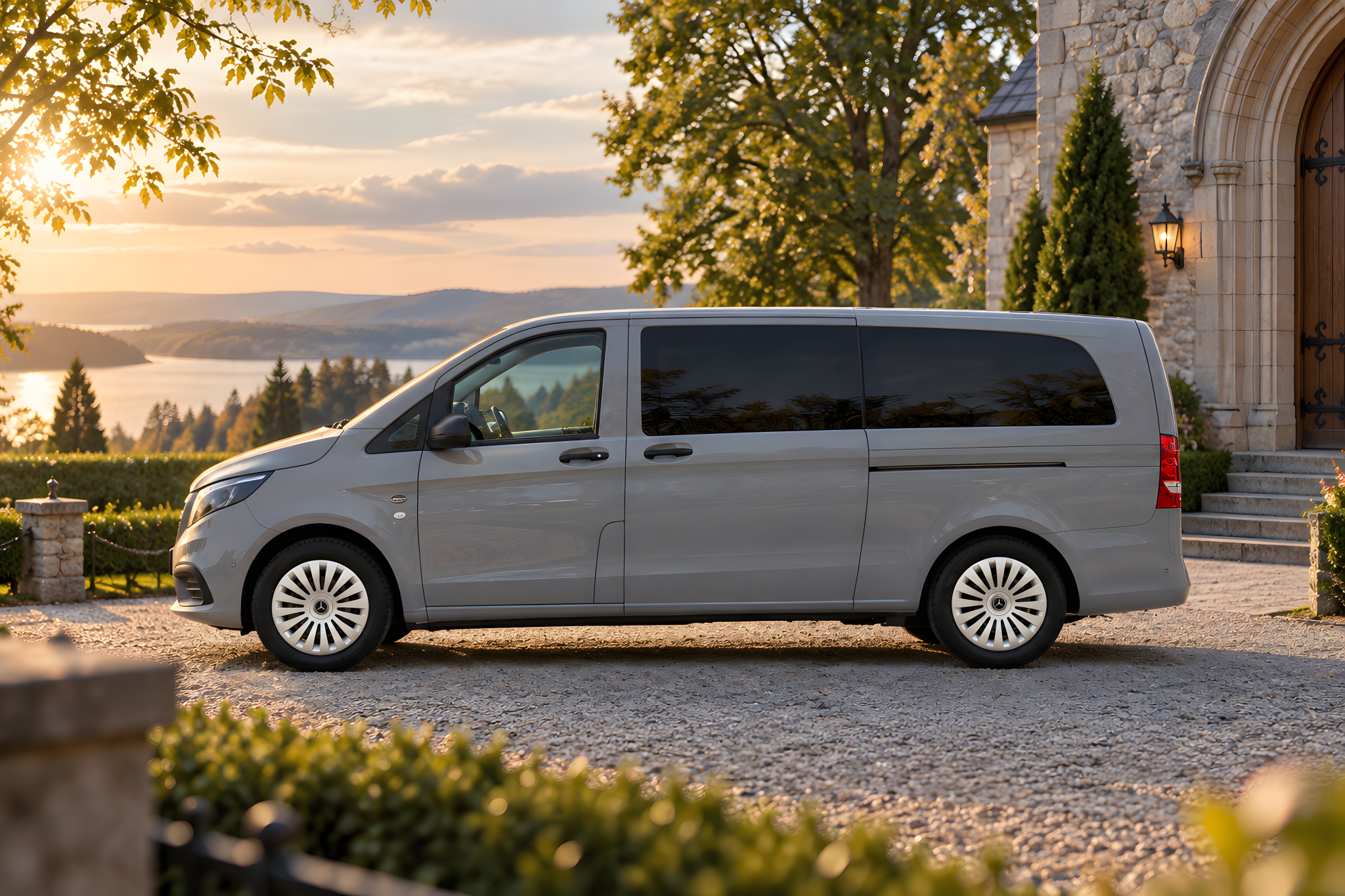 Elegant Van by the Lakeside Chapel upscaled 4x